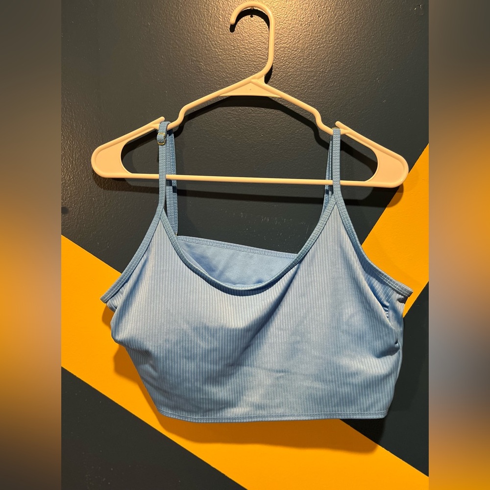 Wild Fable Blue Ribbed Bikini Top NWOT